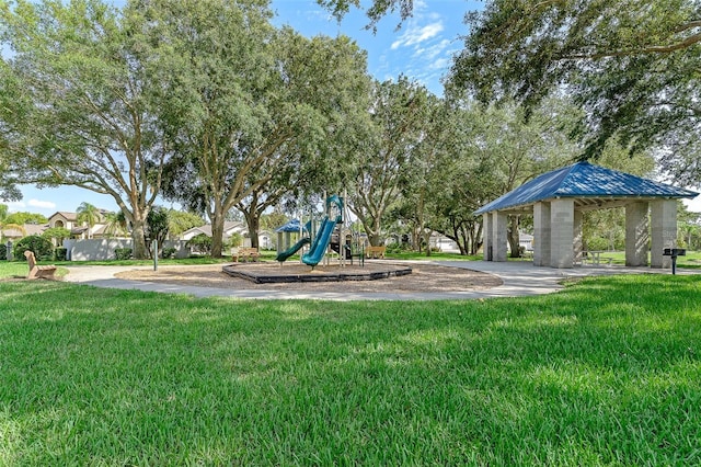 1291 Blackrush Dr, Tarpon Springs, FL 34689 - community play area featuring a yard and a gazebo