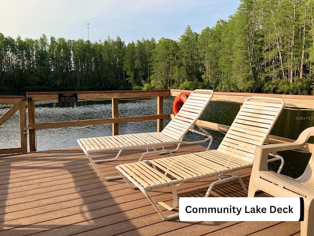 1865 Mazo Mnr Unit 1, Lutz, FL 33558 - dock area with a water view and a forest view