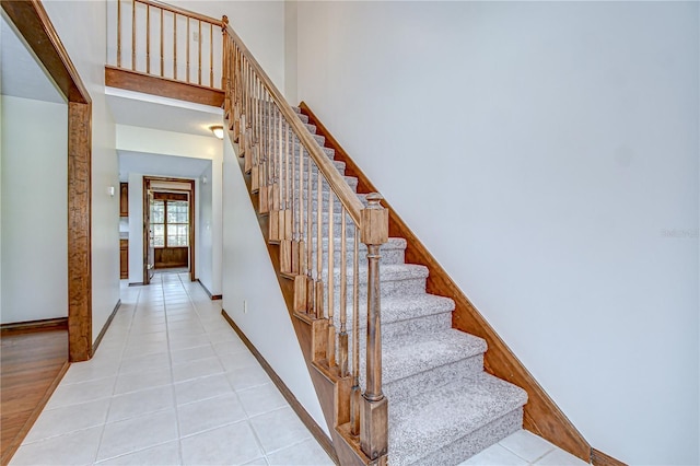 3125 S Miller Rd, Valrico, FL 33596 - stairs with tile patterned flooring and baseboards
