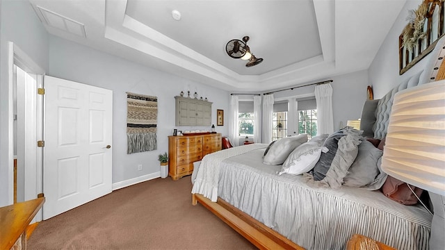 3506 Cordgrass Dr, Valrico, FL 33596 - bedroom with a tray ceiling and carpet floors