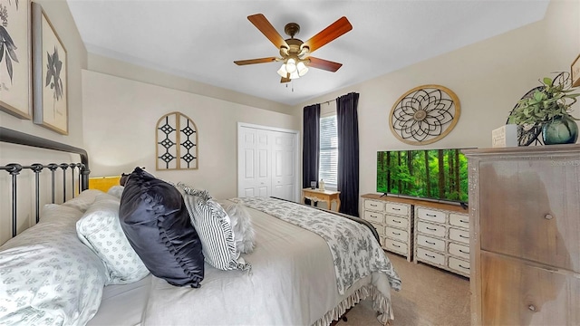 3506 Cordgrass Dr, Valrico, FL 33596 - bedroom featuring carpet floors, a closet, and ceiling fan