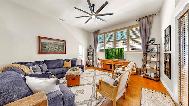3506 Cordgrass Dr, Valrico, FL 33596 - living area with wood finished floors and ceiling fan