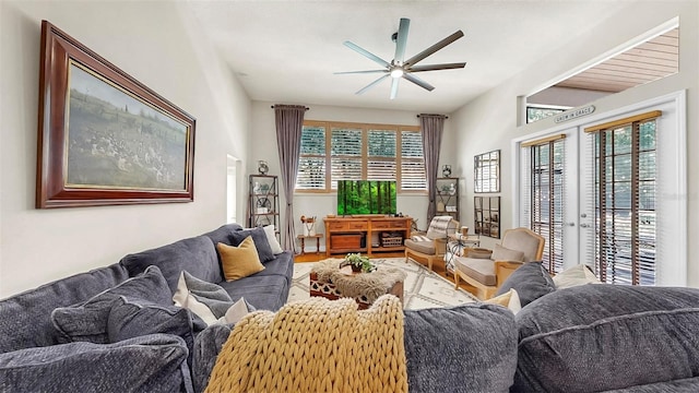 3506 Cordgrass Dr, Valrico, FL 33596 - living room featuring a ceiling fan and wood finished floors