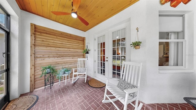 3506 Cordgrass Dr, Valrico, FL 33596 - sunroom with french doors and ceiling fan