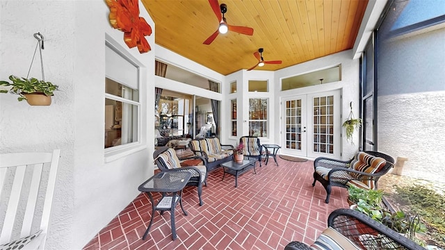 3506 Cordgrass Dr, Valrico, FL 33596 - view of patio / terrace with french doors and ceiling fan