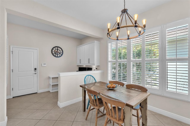 6207 Bleeker St, Riverview, FL 33578 - dining space with a chandelier and light tile patterned floors