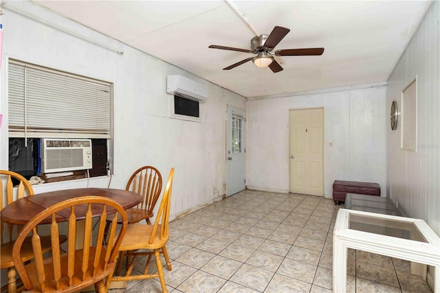 1144AND1142 7th St NW, Largo, FL 33770 - dining area with a wall unit AC, a ceiling fan, and cooling unit