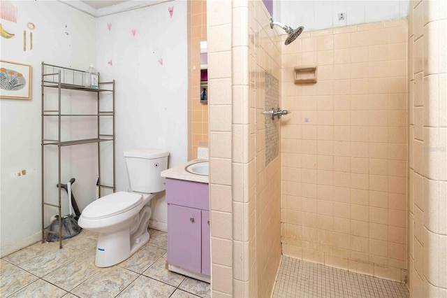 1144AND1142 7th St NW, Largo, FL 33770 - full bath with tiled shower, vanity, and tile patterned floors