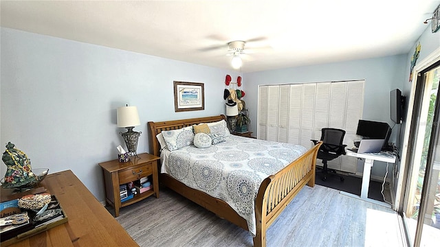 13 Windrush Bay Dr, Tarpon Springs, FL 34689 - bedroom featuring wood finished floors, an office area, and ceiling fan