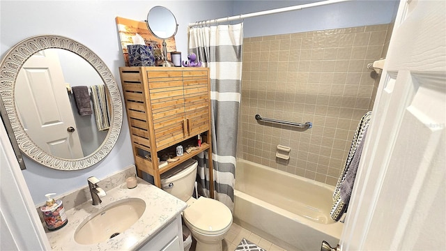 13 Windrush Bay Dr, Tarpon Springs, FL 34689 - full bath featuring vanity, shower / bath combo, and tile patterned flooring