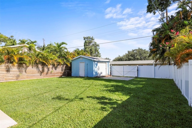 487 49th Ave N, Saint Petersburg, FL 33703 - fenced backyard featuring a gate and a storage unit