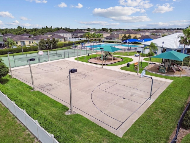 8020 Carriage Pointe Dr, Gibsonton, FL 33534 - view of basketball court with a residential view and community basketball court