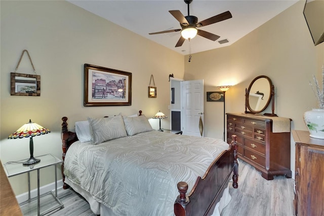 8704 Winsome Way, Land O Lakes, FL 34637 - bedroom with light wood-type flooring and ceiling fan