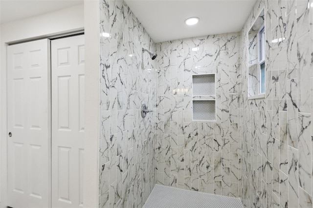 607 E River Dr, Temple Terrace, FL 33617 - full bath with a tile shower and a closet