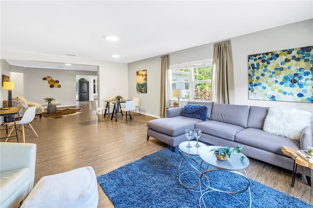 610 Cordova Blvd NE, Saint Petersburg, FL 33704 - living room featuring wood finished floors and recessed lighting