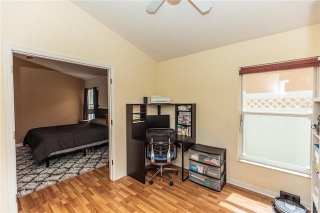 643 Blenheim Loop, Winter Springs, FL 32708 - office with lofted ceiling, light wood-style floors, and a ceiling fan