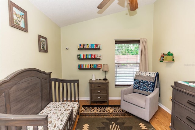 643 Blenheim Loop, Winter Springs, FL 32708 - bedroom with wood finished floors, lofted ceiling, and ceiling fan