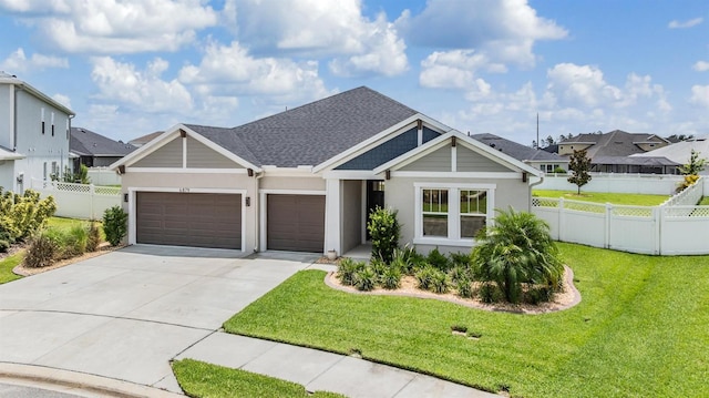 6879 Talamore Dr, Wesley Chapel, FL 33545 - view of front facade featuring a garage, driveway, a residential view, and stucco siding