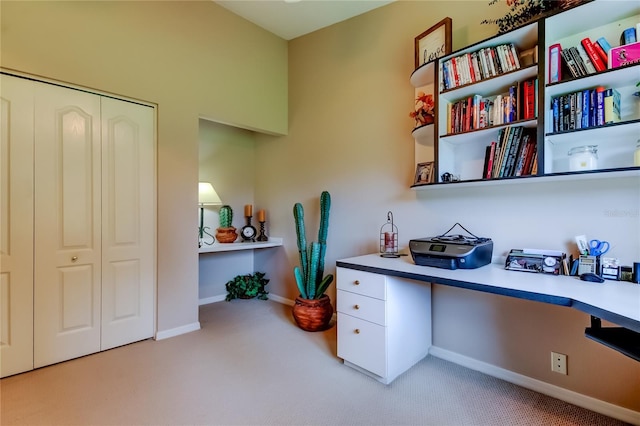 1827 Foxboro Ct, Oldsmar, FL 34677 - home office featuring built in study area and light carpet