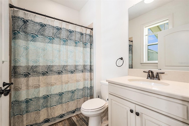 19209 Long Lake Ranch Blvd, Lutz, FL 33558 - full bath with wood finished floors, vanity, and curtained shower