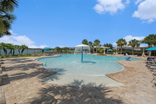 19209 Long Lake Ranch Blvd, Lutz, FL 33558 - community pool with a patio area and a pergola