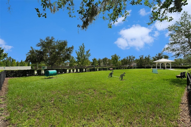 19209 Long Lake Ranch Blvd, Lutz, FL 33558 - view of yard with a gazebo and a dog friendly area