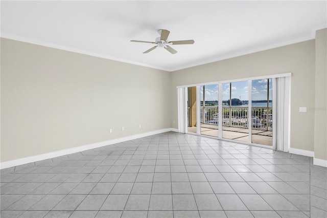 423 150th Ave Unit 1501, Madeira Beach, FL 33708 - spare room with crown molding and a ceiling fan