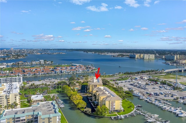 423 150th Ave Unit 1501, Madeira Beach, FL 33708 - aerial view of a nearby body of water and numerous boat docks