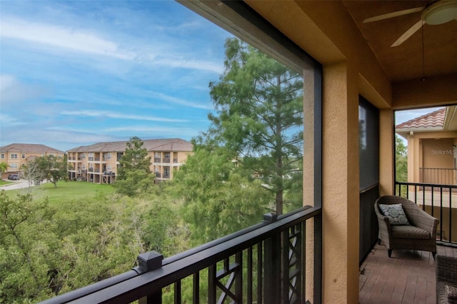 6513 Sand Shore Ln, New Port Richey, FL 34652 - balcony featuring a ceiling fan