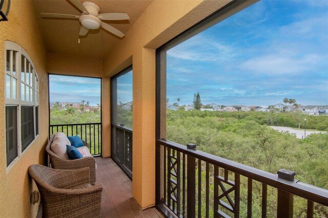 6513 Sand Shore Ln, New Port Richey, FL 34652 - balcony with ceiling fan