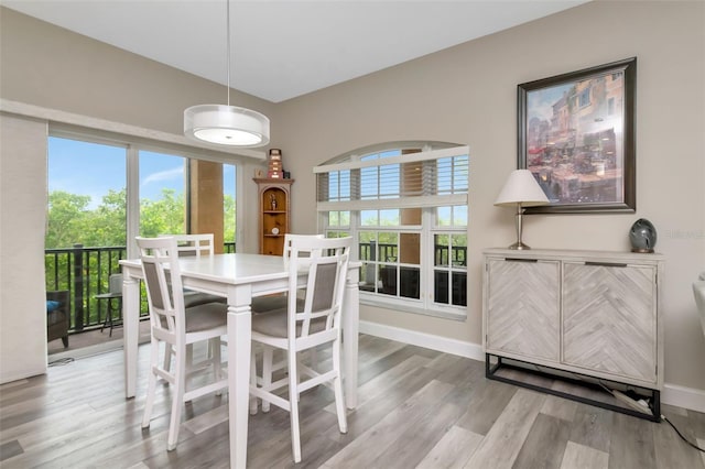 6513 Sand Shore Ln, New Port Richey, FL 34652 - dining space featuring light wood finished floors and baseboards