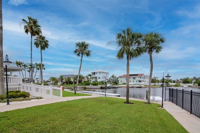 6513 Sand Shore Ln, New Port Richey, FL 34652 - view of yard with a water view and a residential view