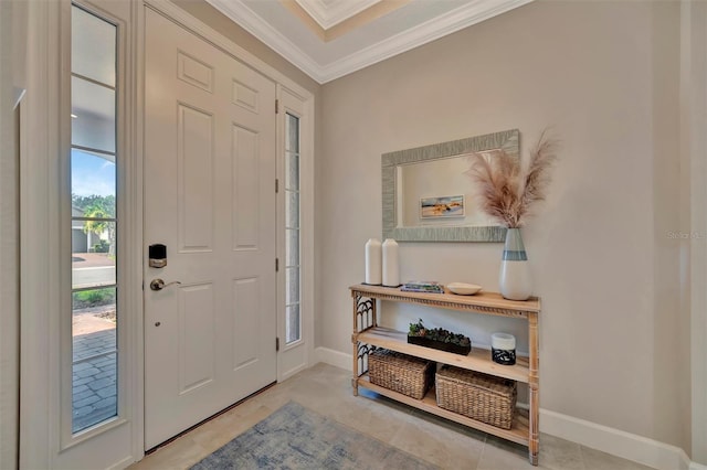 5320 Morey Farms Loop, Palmetto, FL 34221 - entryway featuring ornamental molding and baseboards