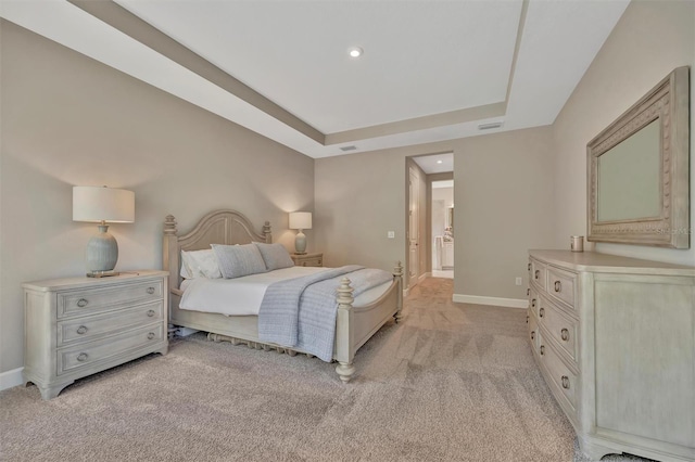 5320 Morey Farms Loop, Palmetto, FL 34221 - bedroom featuring a raised ceiling, light carpet, and recessed lighting