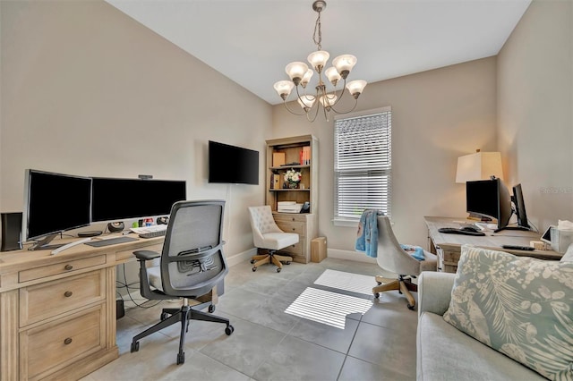 5320 Morey Farms Loop, Palmetto, FL 34221 - office space featuring a chandelier and light tile patterned floors