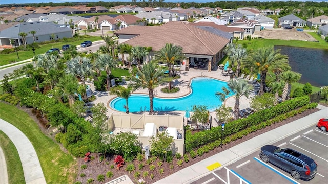 5320 Morey Farms Loop, Palmetto, FL 34221 - aerial perspective of suburban area featuring a pool