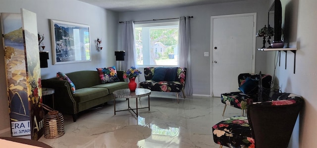 1583 Eunice Ln, Clearwater, FL 33756 - living area with light marble finish flooring