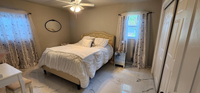 1583 Eunice Ln, Clearwater, FL 33756 - bedroom with light marble finish flooring