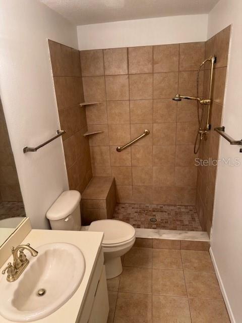 1922 Blue Sage Ct, Brandon, FL 33511 - bathroom featuring vanity, tile patterned flooring, and tiled shower