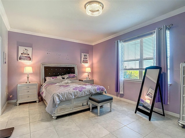 11703 Brighton Knoll Loop, Riverview, FL 33579 - bedroom with crown molding and light tile patterned floors