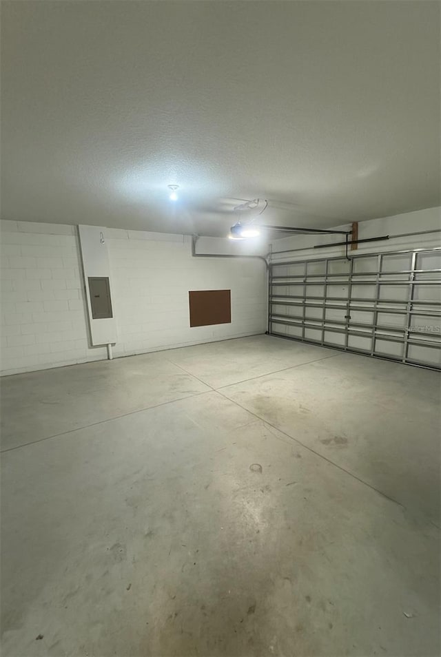 10108 Rosemary Leaf Ln, Riverview, FL 33578 - garage featuring electric panel and concrete block wall