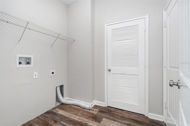 12322 Eagle Swoop Pl, Riverview, FL 33579 - washroom featuring electric dryer hookup, hookup for a washing machine, and dark wood finished floors