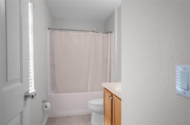 3921 SW 51st Ter, Ocala, FL 34474 - full bathroom featuring vanity, shower / bath combination with curtain, and tile patterned flooring