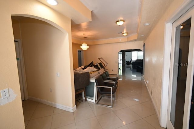 21921 US Highway 98, Dade City, FL 33523 - corridor featuring arched walkways, light tile patterned floors, and recessed lighting