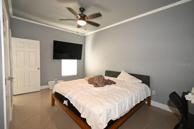 21921 US Highway 98, Dade City, FL 33523 - bedroom featuring ornamental molding and a ceiling fan