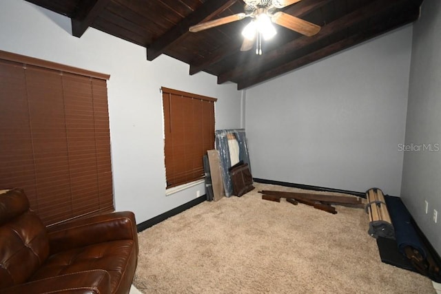 21921 US Highway 98, Dade City, FL 33523 - exercise area with carpet, ceiling fan, wooden ceiling, and vaulted ceiling