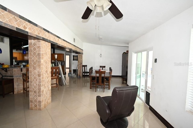 21921 US Highway 98, Dade City, FL 33523 - living room with light tile patterned floors and a ceiling fan