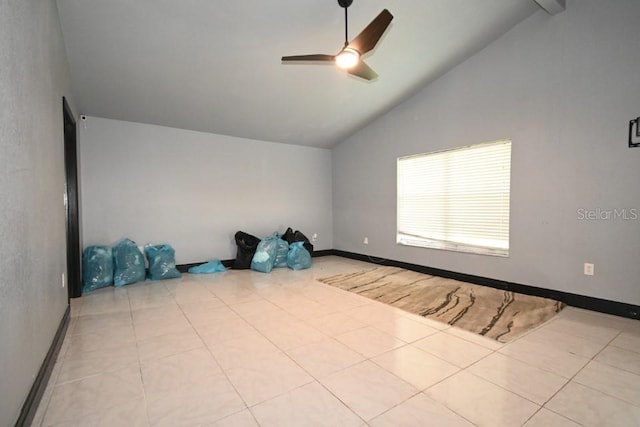 21921 US Highway 98, Dade City, FL 33523 - tiled empty room featuring a ceiling fan and high vaulted ceiling