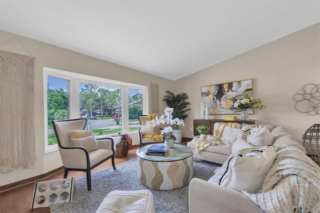 2174 Kent Ave, Clearwater, FL 33764 - living area featuring wood finished floors and lofted ceiling