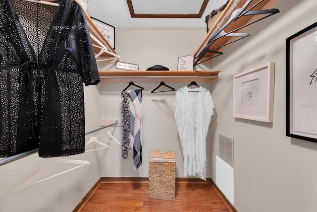 2174 Kent Ave, Clearwater, FL 33764 - spacious closet with wood finished floors and attic access